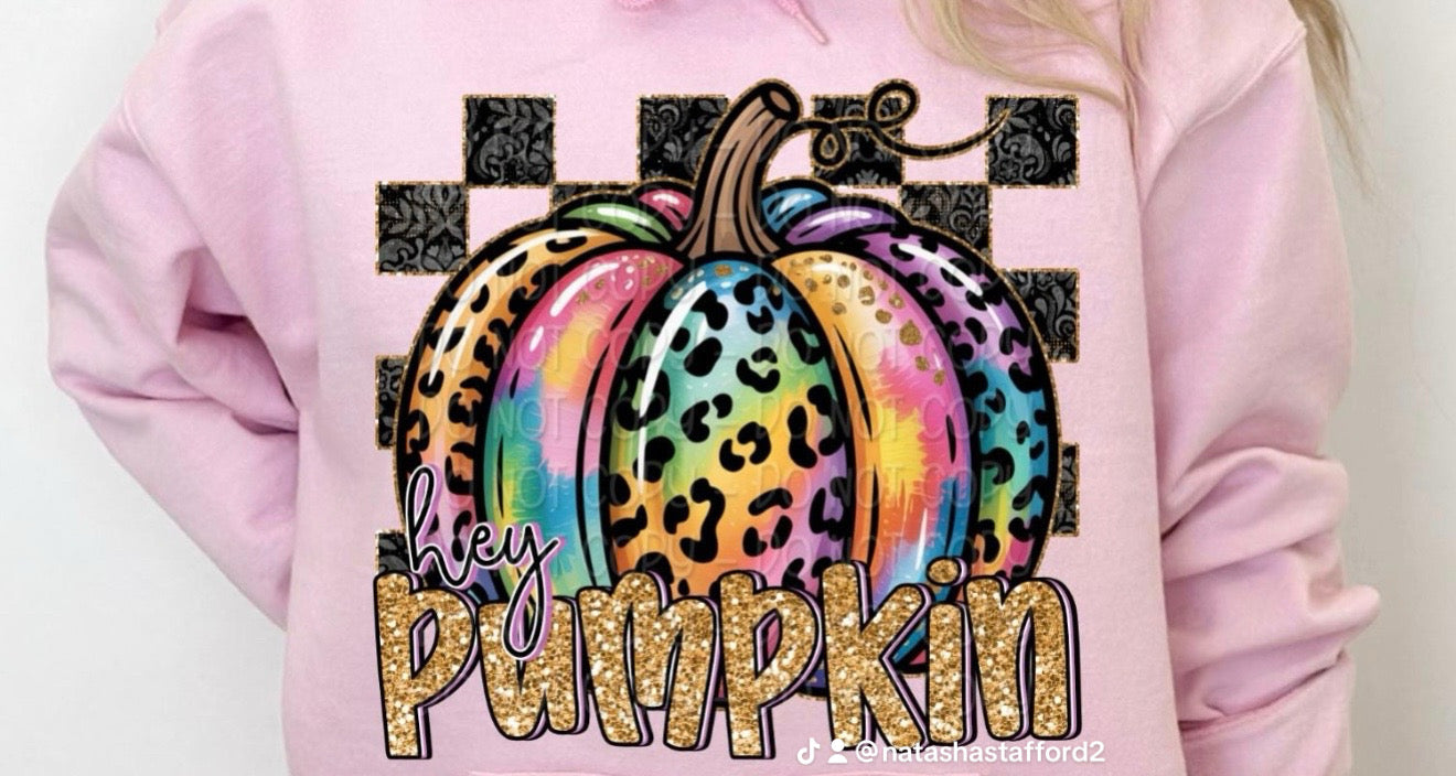 Checkered print pumpkin